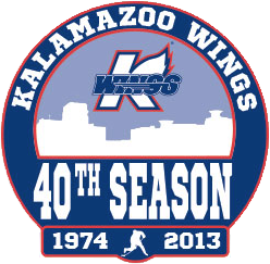 kalamazoo wings 2013 anniversary logo iron on heat transfer
